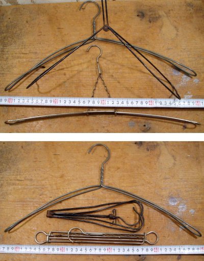 画像2: 1910-30's "Shabby" Steel Hangers  3-Mix Set