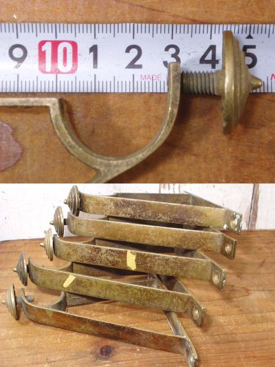 画像2: 【Set of 5】French Art-Deco BRASS "Curtain Pole Support" Brackets