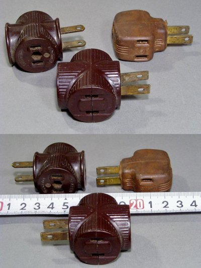 画像2: 3-sets Art Deco "3-way" Electric Adaptor