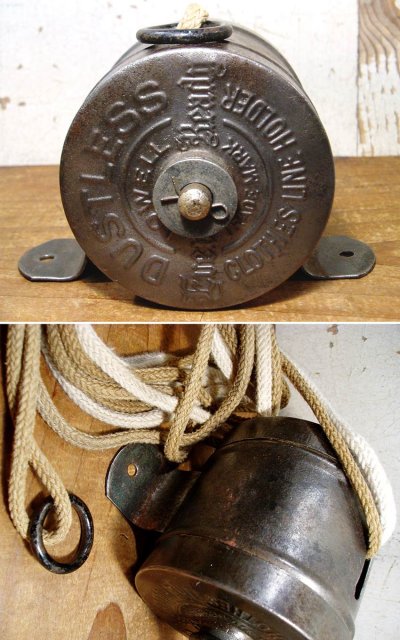 画像2: 1910's Wood Handle "Clothes-Line" Reel