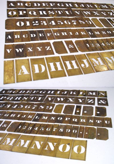 画像3: 【97枚】1930-40's Brass "STENCIL"  Plate 2-Font Set