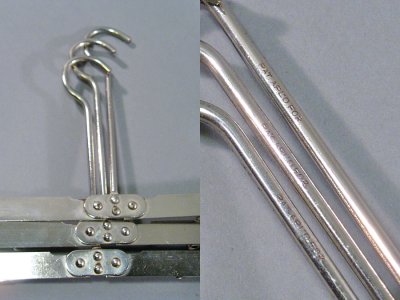 画像2: 1920-30's 3-sets Folding Steel Pants Hanger