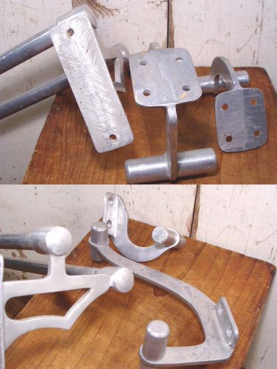 画像3: French Art-Deco"Aluminum" Towel Rail＆2-Coat Hooks