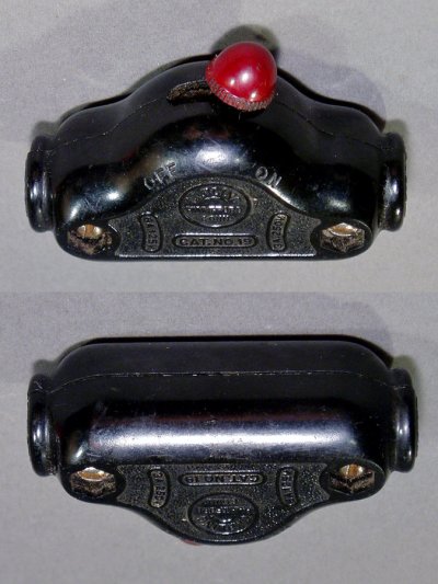 画像1: 1920-30's Art Deco "BLACK＆RED" Bakelite Switch 