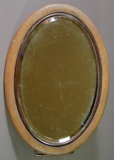 画像3: 1910-20's "OVAL"  Wooden Portable Beveled Mirror