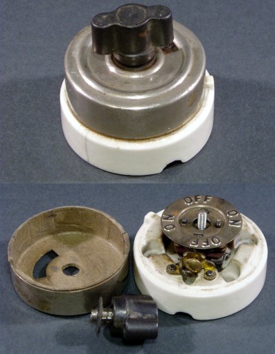 画像2: 1910-30's "Porcelain Base" Turn Switch