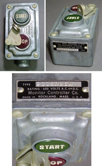 画像1: 1940's "MONITOR CONTROLLER CO. " Surface Mount Switch 難あり-ディスプレー用