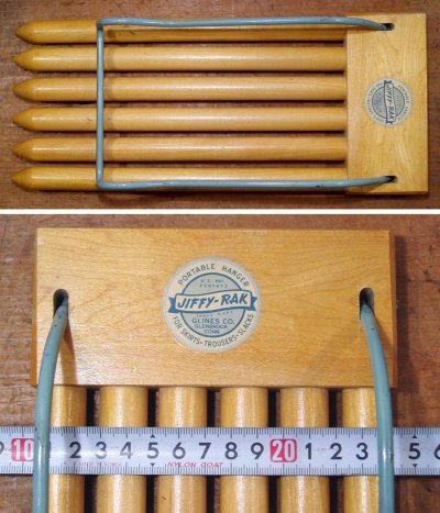 画像2: 1940 -Early 1950's "JIFFY-RAK" Wood Pants Hanger